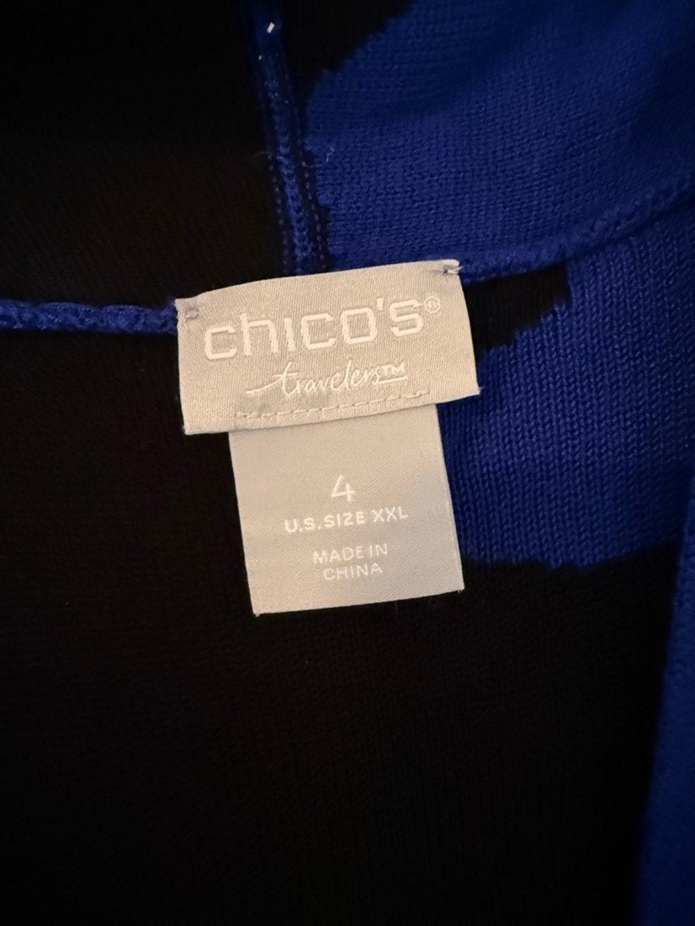 Chico's Royal Blue and Black Open Cardigan - Picture 3 of 5